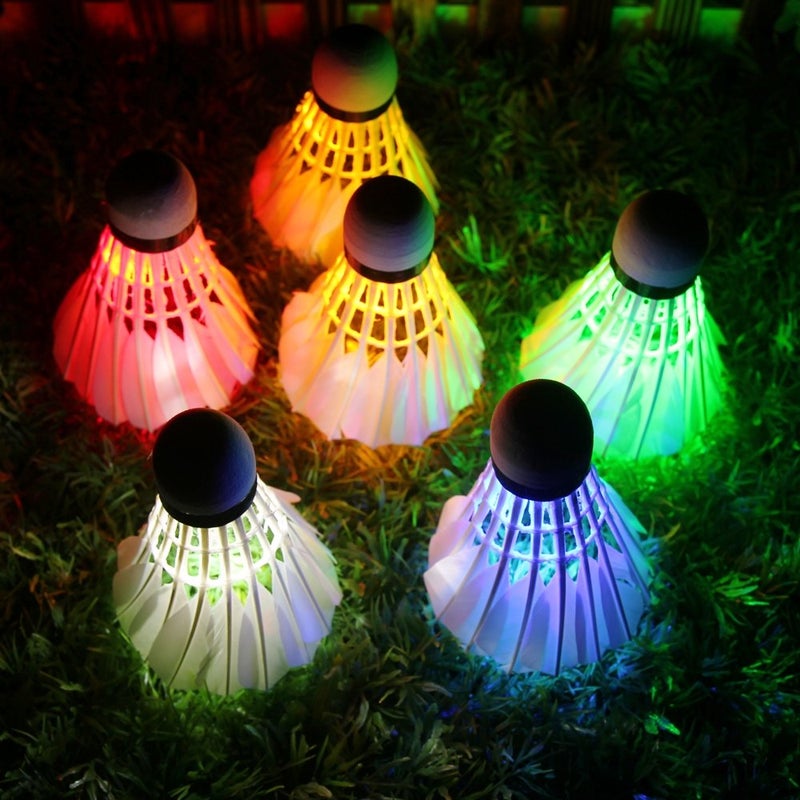 Inngree LED Shuttlecock Badminton, [6 Pack] 6 Color Shuttlecock Dark Night Goose Feather Glow Birdies Lighting for Outdoor Indoor Sport Activities - Image 3